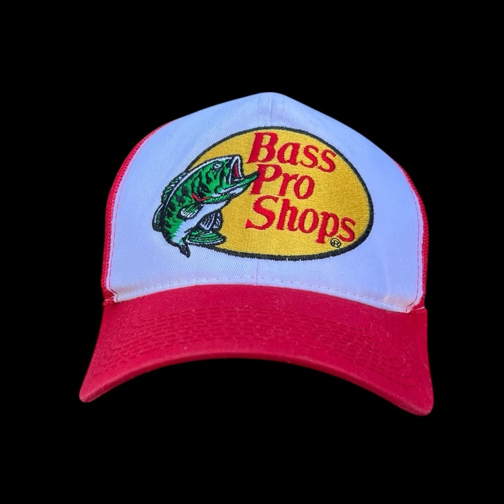 Bass Pro Shops Red and White Fishing Hat Adjustable